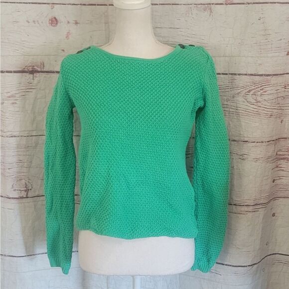 Boden Button Shoulder Detail Cotton Sweater Size 4 - Picture 1 of 5